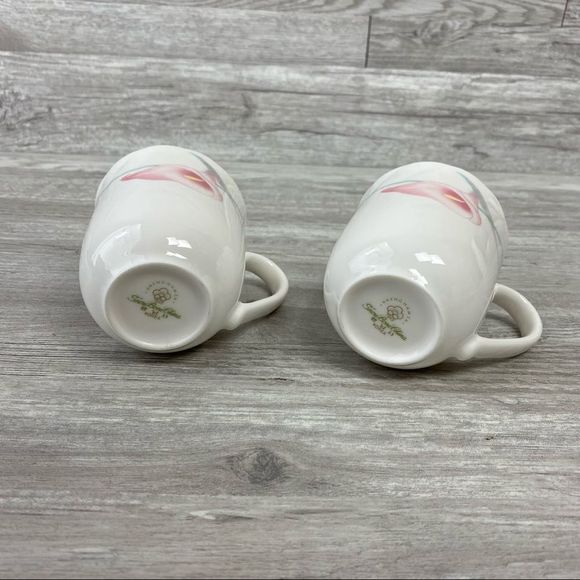 HAENGNAMSA SNOW BONE CHINA SET OF 2 Floral Cups - Picture 7 of 8